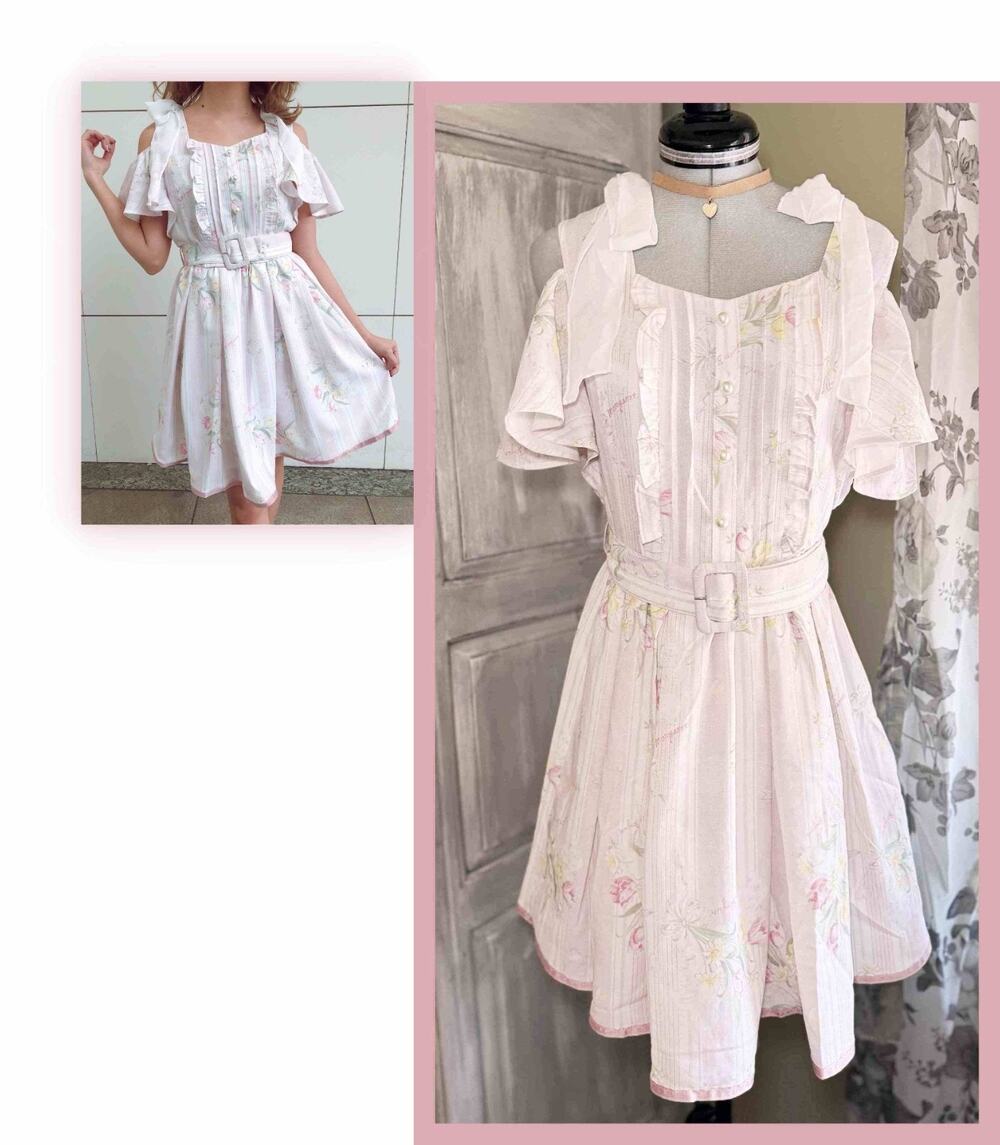 Liz Lisa Stripe Bouquet OP Dress Pink Jfashion Gyaru Himekaji Coquette Japan